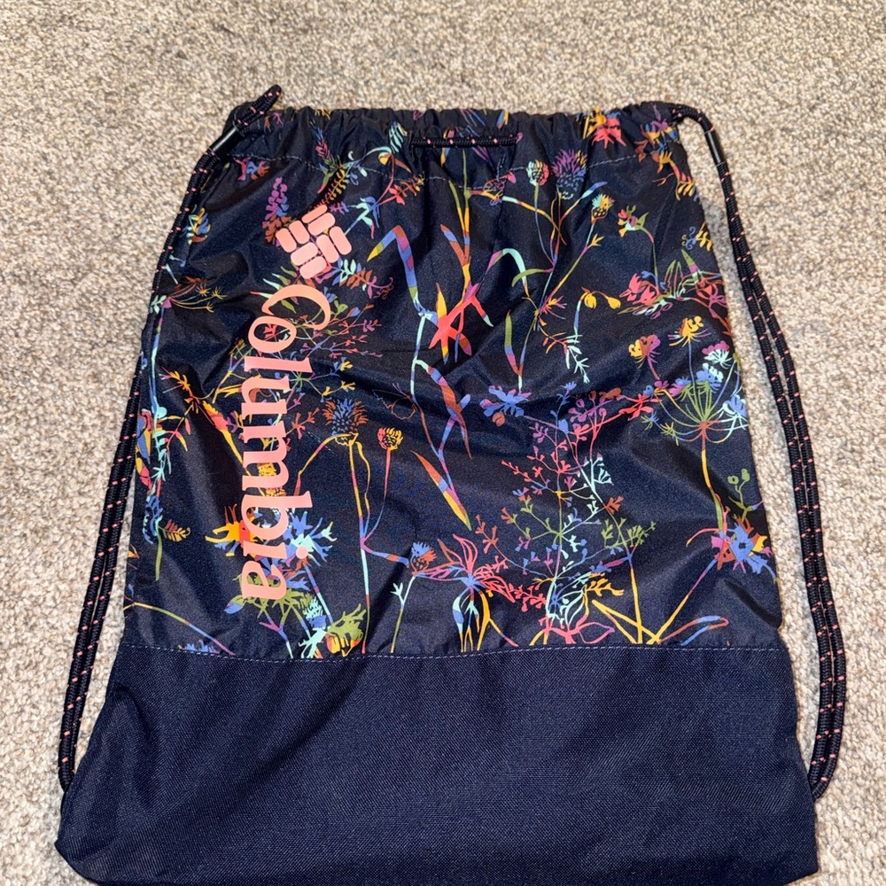 Columbia Multicolor Floral Drawstring Bag